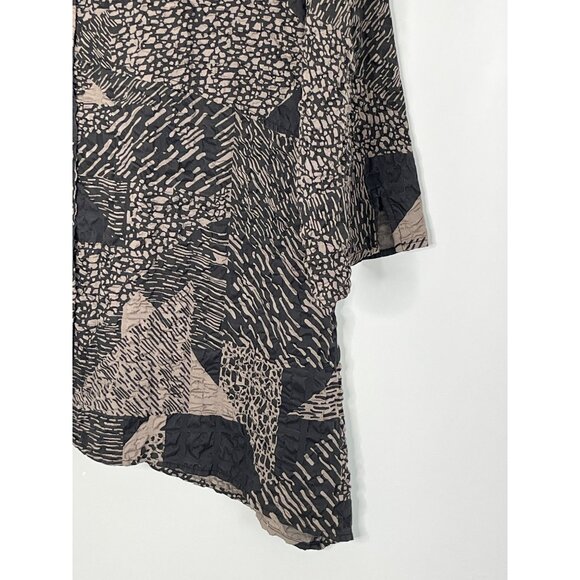 Habitat Lagenlook Black Brown Button Front Long Sleeve Tunic Size Small - Picture 4 of 9